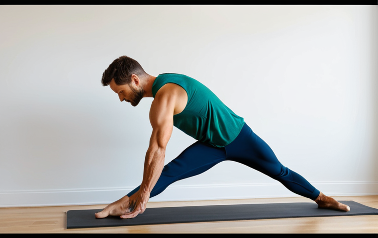 A focused adult individual, fully clothed in modest athletic wear, performing a gentle wall calf stretch in a well-lit, minimalist home gym setting. The person leans against a clean, light-colored wall, displaying perfect anatomy, correct proportions, and a natural, balanced pose. The image conveys a sense of calm dedication to health and well-being. Professional photography, high resolution, soft diffused lighting, sharp focus on the figure and action. safe for work, appropriate content, fully clothed, family-friendly.